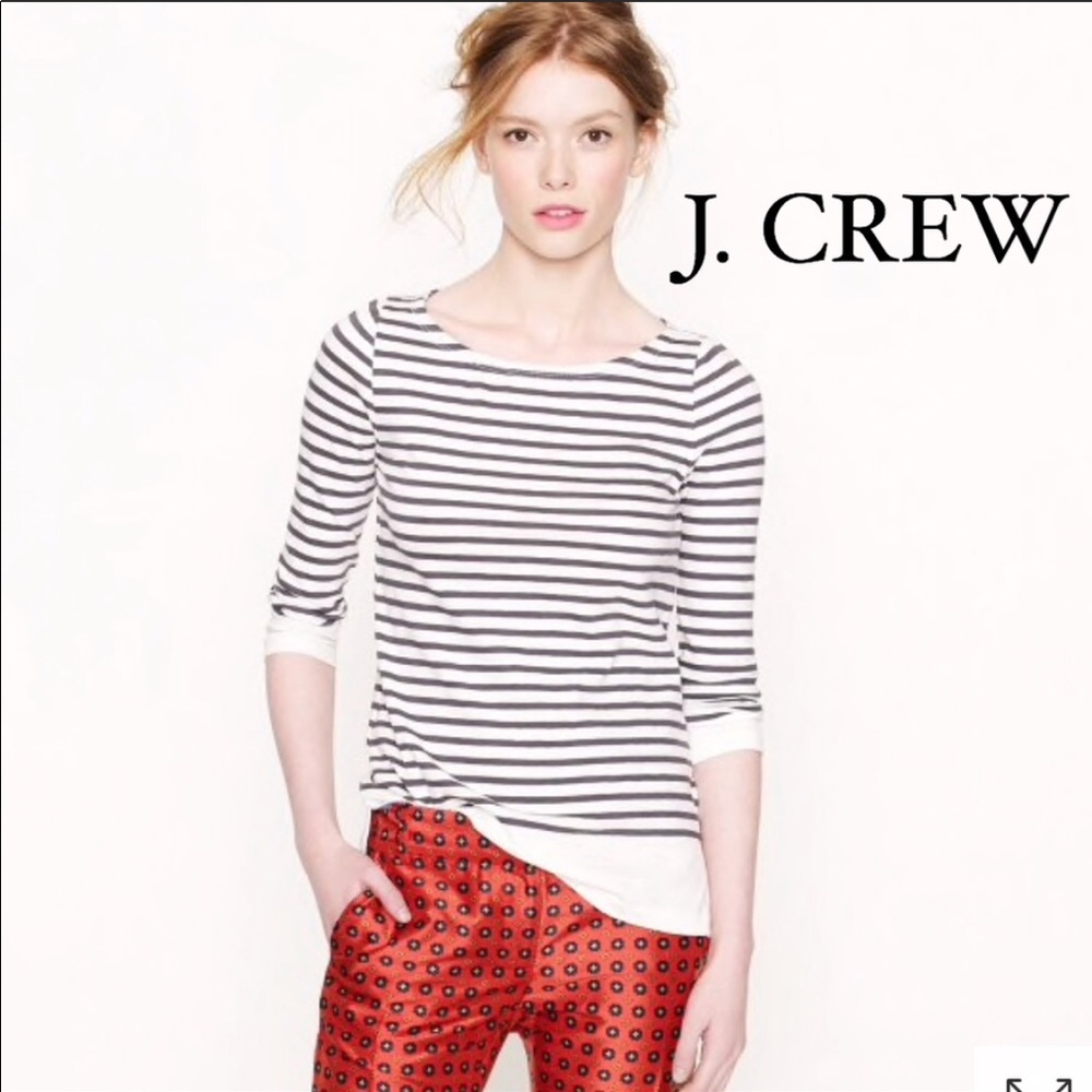 J Crew Nautical 3/4 sleeve striped shirt